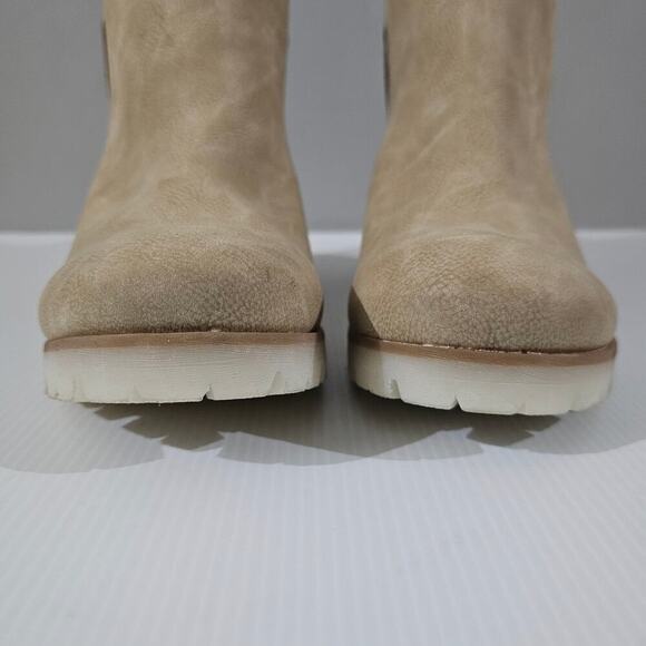 NEW Korks Kork Ease Elsie Ankle Bootie Womens 11 Light Tan Chunky Heel Chelsea - Picture 4 of 12